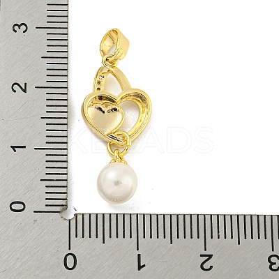 Brass Micro Pave Cubic Zirconia Pendants KK-P263-07G-1