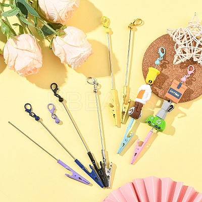 8Pcs 8 Colors Alloy Bracelet Tool Jewelry Helper Beadable Alligator Clip AJEW-YW0002-08-1
