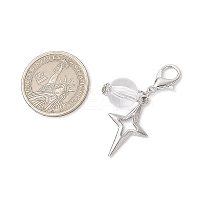 Clear Acrylic & Alloy Star & Moon & Planet Pendant Decorations X-HJEW-JM03051-1