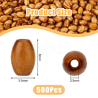 500Pcs Natural Wood Beads WOOD-DC0001-15-1