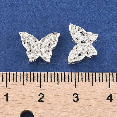 Rack Plating Brass Micro Pave Cubic Zirconia Beads KK-F879-09S-1