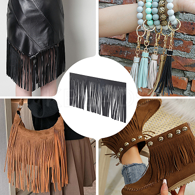 2M PU Leather Suede Fringe Trim AJEW-CY0001-58A-01-1