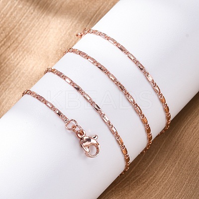 Brass Link Chain Necklaces for Women NJEW-D302-12RG-1