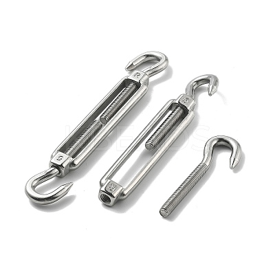 304 Stainless Steel Turnbuckle with Adjustment Hook Eyelet Screw STAS-B082-03P-1