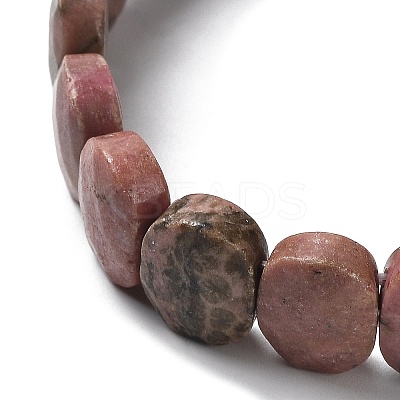 Natural Rhodonite Beaded Stretch Bracelet G-E010-01-08-1