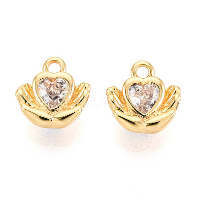 Brass Pave Cubic Zirconia Charms KK-N263-100G-1