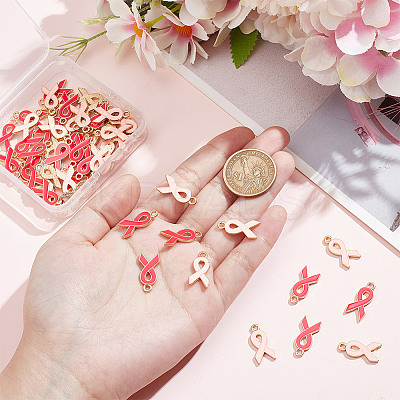 60Pcs 2 Colors Alloy Enamel Pendants ENAM-HY0001-36-1