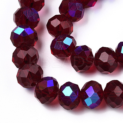 Electroplate Glass Beads Strands EGLA-A034-T6mm-L21-1