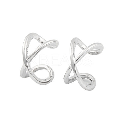 Rack Plating Brass Cuff Earrings for Women EJEW-P278-01P-1