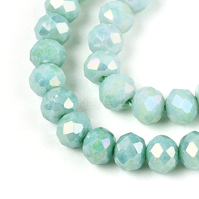 Anti-Tarnish Electroplate Rondelle Glass Beads Strands LS-EGLA-T021-4mm-17-07-1
