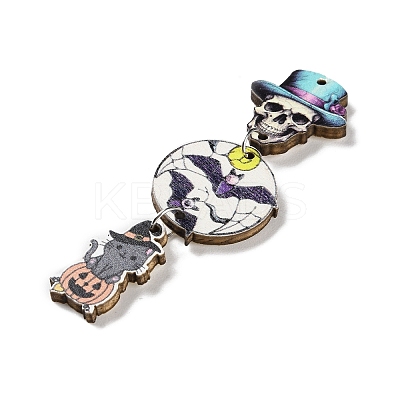 Halloween Theme Wood Big Pendants WOOD-Z004-09F-1