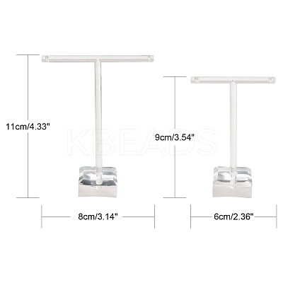 T Bar Organic Glass Earring Display Stand X-EDIS-G001-01-1