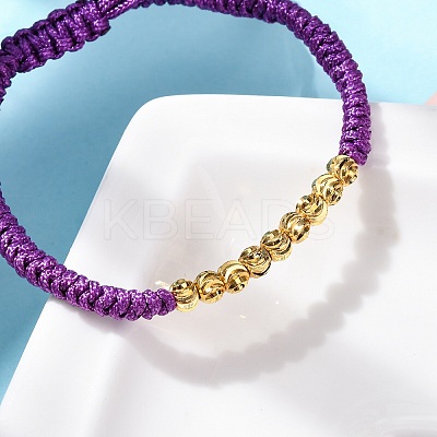 Polyester Cord Braided Bead Bracelets for Women BJEW-L698-01G-11-1