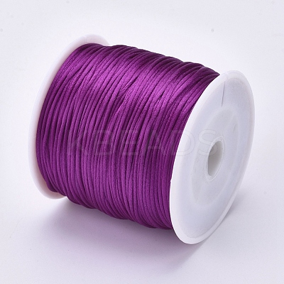 Round Nylon Satin Rattail Cord NWIR-WH0009-15A-17-1
