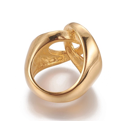Ion Plating(IP) 304 Stainless Steel Finger Rings RJEW-E157-21G-1