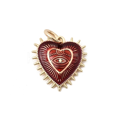 Brass Enamel Pendants KK-H253-04G-1