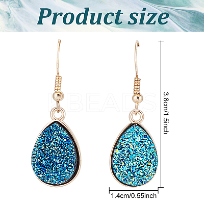 12 Pairs 12 Color Bling Resin Teardrop Dangle Earrings EJEW-AN0001-66-1