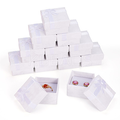 Square Paper Jewelry Ring Gift Boxes with Bowknot CON-TAC0010-80E-1