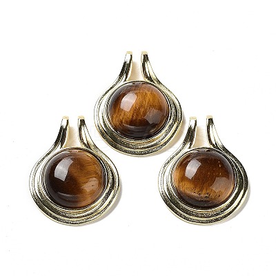 Natural Tiger Eye Pendants G-M405-06G-04-1