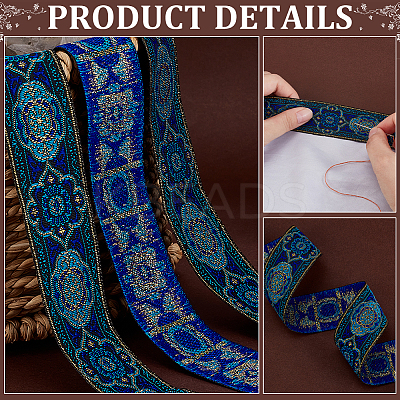 Ethnic Style Embroidery Polyester Ribbons OCOR-WH0066-07A-1