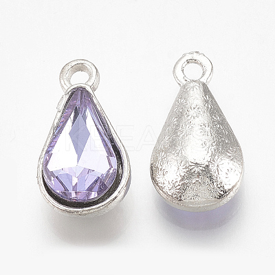 Alloy Glass Pendants PALLOY-T029-8x13mm-17-1