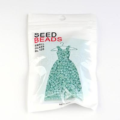 DIY Craft Beads 6/0 Ceylon Round Glass Seed Beads X-SEED-A011-4mm-154-1