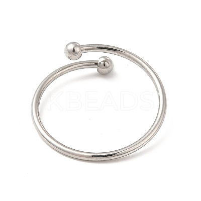 Non-Tarnish 304 Stainless Steel Wire Wrapped Open Cuff Ring for Women LS-RJEW-E066-12P-1