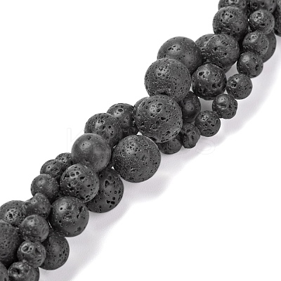 3 Strand 3 Sizes Natural Lava Rock Beads Strands G-FS0001-03-1