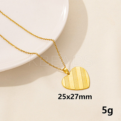 304 Stainless Steel Heart Pendant Necklace for Women SM6724-4-1