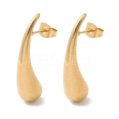 304 Stainless Steel Teardrop Stud Earrings EJEW-F398-05G-1