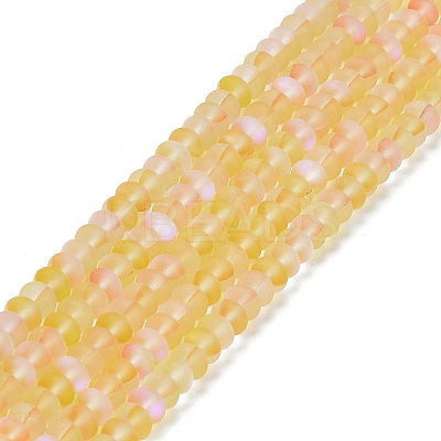Frosted Transparent Glass Beads Strands FGLA-M002-01G-1