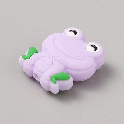 Frog Food Grade Eco-Friendly Silicone Focal Beads SIL-WH0006-29J-1