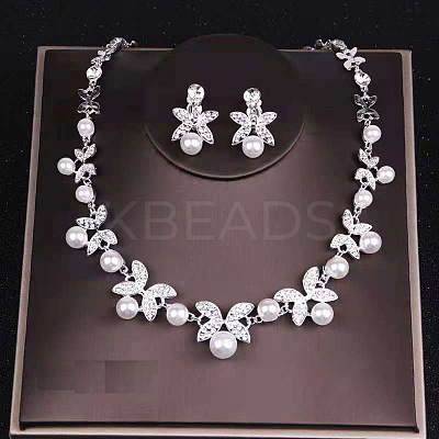 Alloy Rhinestone Earrings & Necklaces Sets FS-WG653B5-05-1