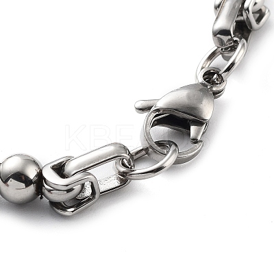 PVD Vacuum Plating 201 Stainless Steel Bicone Link Chain Bracelet BJEW-Z023-07P-1