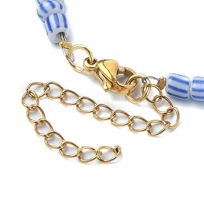 Alloy Pendant Necklace with Glass Seed Beaded Chains NJEW-JN04381-1