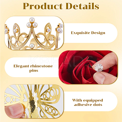Crown Zinc Alloy Cake Decoration AJEW-CP0008-85S-1