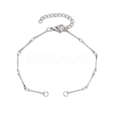 Stainless Steel Bar Link Chain Bracelet Makings AJEW-JB01290-02-1