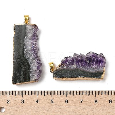 Raw Rough Natural Amethyst Pendants G-H084-08G-1
