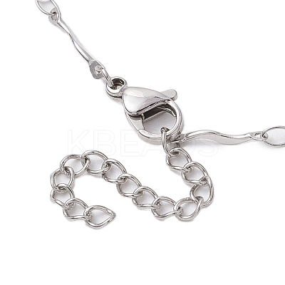 304 Stainless Steel Wavy Bar Link Chain Macrame Pouch Necklace Making NJEW-JN05061-02-1