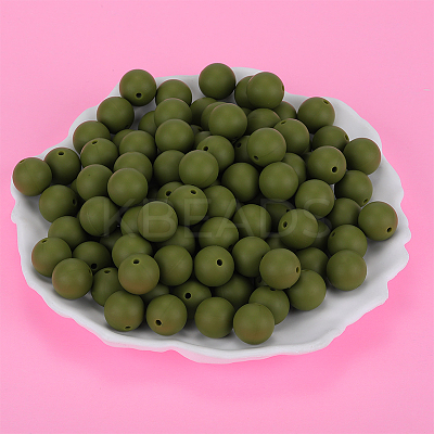 Round Silicone Focal Beads SI-JX0046A-137-1