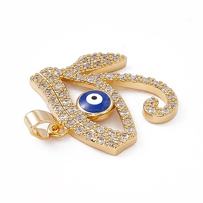 Brass Micro Pave Cubic Zirconia Pendants KK-E068-VC062-1