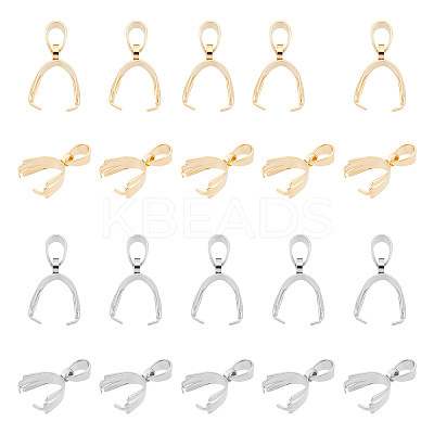 20Pcs 2 Colors 304 Stainless Steel Pinch Bails STAS-DC0002-03-1