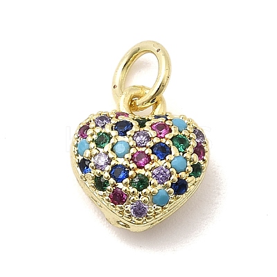 Brass Micro Pave Cubic Zirconia Pendants KK-C137-01G-06-1