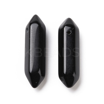 Natural Obsidian Double Terminal Pointed Pendants G-C007-02B-07-1