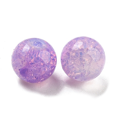 Transparent Spray Painting Crackle Glass Beads GLAA-L046-01A-12-1