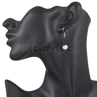 Halloween Theme Alloy Shell Pearl Hat Dangle Earrings EJEW-JE06542-1