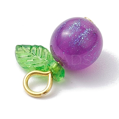 Imitation Cat Eye Resin Round Penants PALLOY-JF02660-01-1