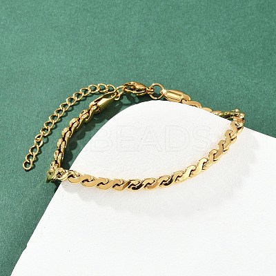 304 Stainless Steel Link Chain Bracelets for Women BJEW-Z143-05G-1