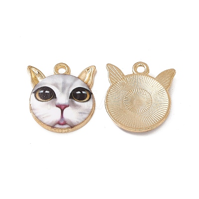 Rack Plating Alloy Enamel Pendants ENAM-K050-02D-1