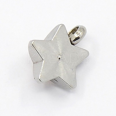 201 Stainless Steel Rhinestone Star Charm Pendants RB-M030-01E-1